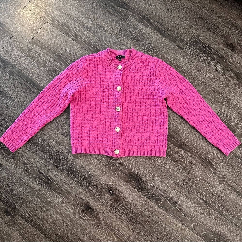 Ann Taylor Geo Stitch Sweater Jacket New